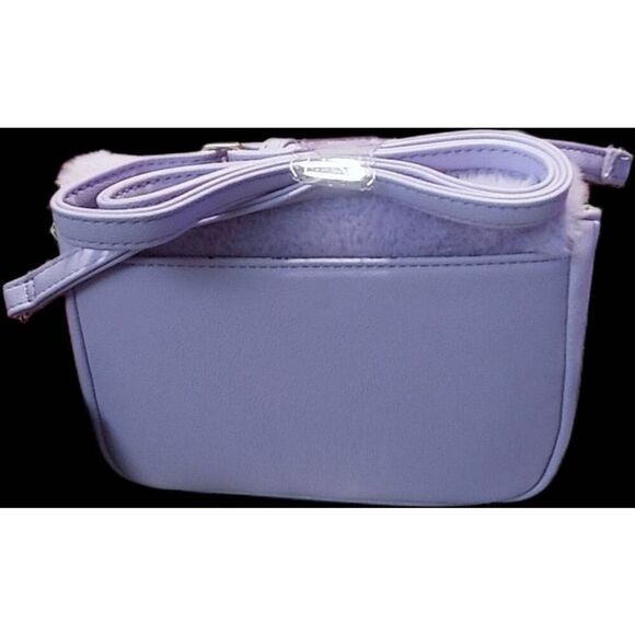 NWT~JUICY COUTURE Fuzzy Lavender Crossbody Purse & Black Fuzzy Keyring Gift Set - Picture 3 of 6